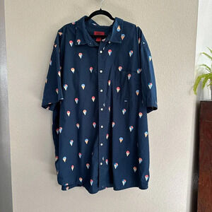 The Foundry Blue Short Sleeve Shirt  Size 3 XL,‎ short sleeve shirt, mens shirt,